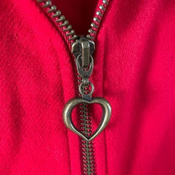 Dumas 100% Wool Red Zip Jacket, Sz Lg Made in USA - Picture 10 of 15